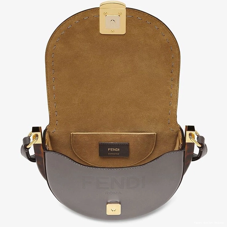 Cheap Logo ROMA In Bag Leather Moonlight Grey Fendi Calf 0714